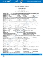 Đề thi thử THPT QG năm 2019 môn Tiếng Anh - THPT Chuyên Hùng Vương Gia Lai