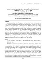 Khảo sát hoạt tính kháng khuẩn của catechin chiết xuất từ lá trà xanh