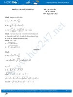 Đề thi HK1 môn Toán 9 năm 2020 có đáp án Trường THCS Hùng Vương