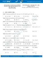 Đề thi HK1 môn Toán 10 năm học 2019 - 2020 có đáp án Trường THPT Chuyên Thăng Long