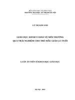 Giáo dục hành vi bảo vệ môi trường qua trải nghiệm cho trẻ mẫu giáo 4-5 tuổi