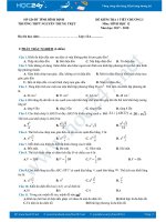 Đề kiểm tra 1 tiết Chương 1 Hình học Lớp 12 năm 2017 có đáp án-Trường THPT Nguyễn Trung Trực