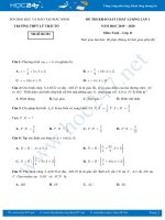 Đề thi KSCL môn Toán 11 năm học 2019 - 2020 có đáp án Trường THPT Lý Thái Tổ lần 1
