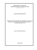 Luận án tiến sĩ khảo sát nguồn nguyên liệu, nghiên cứu nâng cao hiệu suất tách chiết và chất lượng rutin từ nụ hoa 