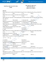 Bộ 5 đề thi giữa HK2 môn Hóa học 12 năm 2021 có đáp án Trường THPT Nguyễn Thái Bình
