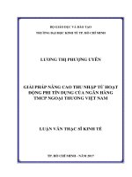 Luận văn giải pháp nâng cao thu nhập từ hoạt động phi tín dụng của ngân hàng TMCP ngoại thương việt nam​ 