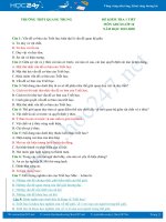 Đề kiểm tra 1 tiết môn GDCD lớp 10 năm 2020 Trường THPT Quang Trung