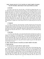 THỰC TRẠNG QUẢN LÝ CÁC NGUỒN LỰC PHÁT TRIỂN VĂN HÓA  TẠI SỞ VĂN HÓA, THỂ THAO VÀ DU LỊCH TỈNH LAI CHÂU