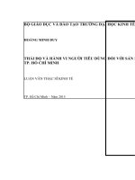 Luận văn thạc sĩ kinh doanh thương mại (FULL) thái độ và hành vi người tiêu dùng đối với sản phẩm giả thương hiệu thời trang 