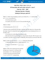 Đề thi thử tuyển sinh lớp 10 năm 2020 Trường THCS Chu Văn An