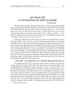 Hát bóng rỗi và tín ngưỡng nữ thần ở Nam Bộ