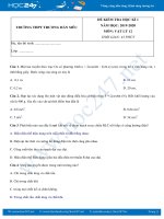 Đề kiểm tra HK1 môn Vật lý 12 năm học 2019-2020 trường THPT Trương Hán Siêu