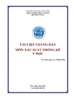 Tài liệu giảng dạy môn Xác suất thống kê y học