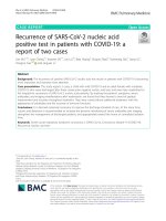 Recurrence of SARS-CoV-2 nucleic acid positive test in patients with COVID-19: A report of two cases