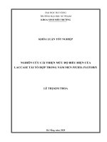 Nghiên cứu cải thiện mức độ biểu hiện laccase tái tổ hợp trong nấm men pichia pastoris 