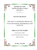 Thực trạng và giải pháp phát triển du lịch ở làng gốm thanh hà, thành phố hội an, tỉnh quảng nam 