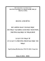 Luận văn Thạc sĩ Lý luận và Phương pháp dạy học bộ môn Mỹ thuật: Đưa đồng dao vào dạy học âm nhạc tại khoa Giáo dục Mầm non, Trường Đại học Sư phạm Huế