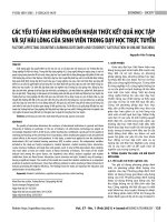 Các yếu tố ảnh hưởng đến nhận thức kết quả học tập và sự hài lòng của sinh viên trong dạy học trực tuyến