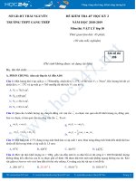 Đề kiểm tra 1 tiết HK2 môn Vật lý 10 có phân ban trường THPT Gang Thép năm 2018-2019