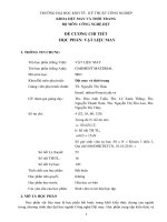 Đề cương chi tiết học phần: Vật liệu may - ĐH Kinh tế-Kỹ thuật Công nghiệp