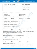 Đề kiểm tra HKI môn Toán 12 năm 2020 có đáp án trường THPT Ngô Quyền Ba Vì