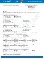 Bộ 3 đề kiểm tra giữa HK1 môn Hóa 9 năm 2020 có đáp án Trường THCS Trần Quang Khải