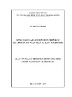 (Luận văn thạc sĩ) nâng cao chất lượng nguồn nhân lực tại công ty cổ phần than hà lầm   vinacomin 