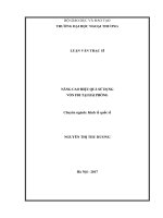 Luận văn Thạc sĩ Kinh tế: Nâng cao hiệu quả sử dụng vốn FDI tại Hải Phòng