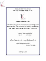 Tóm tắt luận văn Thạc sĩ Điều dưỡng: Kiến thức, thực hành chăm sóc người bệnh đái tháo đường týp 2 và một số yếu tố ảnh hưởng tại khoa khám bệnh Bệnh viện Bạch Mai