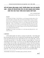 Hồ Chí Minh vận dụng, phát triển sáng tạo chủ nghĩa Mác - Lênin về vấn đề dân tộc và cách mạng giải phóng dân tộc vào thực tiễn cách mạng Việt Nam