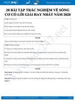 20 bài tập trắc nghiệm về Sóng cơ có lời giải hay nhất môn Vật lý 12 năm 2020