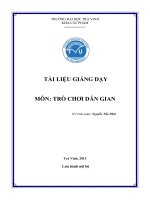 Tài liệu giảng dạy môn Trò chơi dân gian