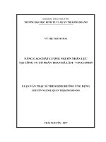Luận văn thạc sĩ nâng cao chất lượng nguồn nhân lực tại công ty cổ phần than hà lầm   vinacomin 