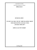 Tổ chức dạy học chủ đề “thiết bị chống trộm” theo định hướng giáo dục STEM cho học sinh lớp 7 