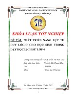 Phát triển năng lực tư duy lôgic cho học sinh trong dạy học lịch sử lớp 4 