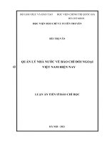 luận văn thạc sĩ quản lý nhà nước về báo chí đối ngoại ở việt nam hiện nay 