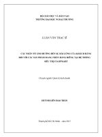 Luận văn Thạc sĩ Quản trị kinh doanh: Các nhân tố ảnh hưởng đến sự hài lòng của khách hàng đối với các sản phẩm mang nhãn hàng riêng tại hệ thống siêu thị Co.opmart
