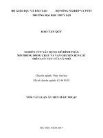 Tóm tắt Luận án Tiến sĩ Kỹ thuật: Nghiên cứu xây dựng mô hình toán mô phỏng dòng chảy và vận chuyển bùn cát trên lưu vực vừa và nhỏ