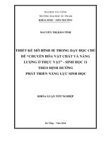 Thiết kế mô hình 5e trong dạy học chủ đề “chuyển hóa vật chất và năng lượng ở thực vật”   sinh học 11 theo định hướng phát triển năng lực sinh học 