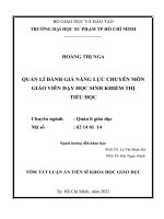 Quản lí đánh giá năng lực chuyên môn giáo viên dạy học sinh khiếm thị cấp tiểu học TT 