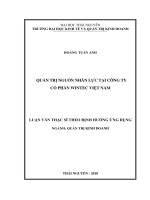 (Luận văn thạc sĩ) quản trị nhân lực tại công ty cổ phần WINTEC việt nam 