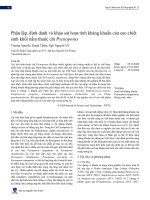Phân lập, định danh và khảo sát hoạt tính kháng khuẩn của cao chiết sinh khối nấm thuộc chi Pycnoporus