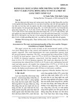 Đánh giá chất lượng môi trường nước sông đáy và khả năng đồng hóa ni tơ của một số loài thủy sinh vật