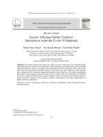 Yếu tố tác động tới sự hài lòng của giảng viên dạy trực tuyến trong đại dịch Covid-19