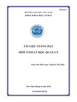 Giáo trình Tâm lý học quản lý - Nguyễn Thị Thúy
