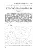 Các nhân tố ảnh hưởng đến khả năng tiếp cận và sử dụng hiệu quả các dịch vụ tài chính vi mô cho phụ nữ nghèo và cận nghèo nông thôn tỉnh Thanh Hóa