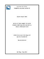 Quản lý nhà nước về giảm nghèo trên địa bàn huyện sa thầy, tỉnh kon tum 