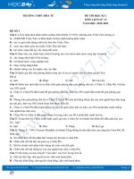 Bộ 3 đề thi HK1 môn Lịch sử 12 có đáp án năm 2020 Trường THPT Hòa Tú