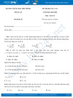 Hướng dẫn giải chi tiết Đề thi HK1 môn Vật lý 12 năm học 2019-2020 trường THPT Thuận An