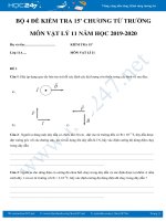 Bộ 4 đề kiểm tra 15’ chương Từ trường môn Vật lý 11 năm học 2019-2020